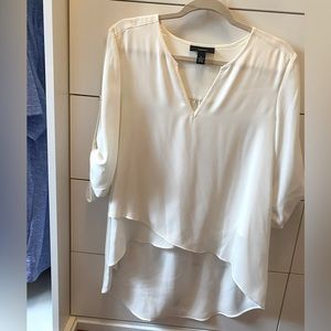 Alfani cream white blouse size with adjustable sleeves - 6